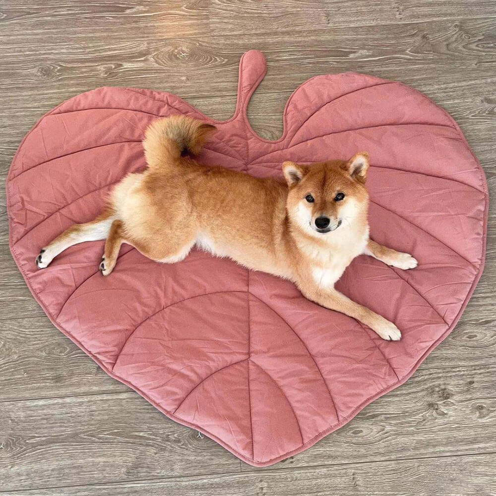 Botanical Leaf-Shaped Pet Throw Blanket - Soft Cotton-Polyester Cover for Dogs & Cats - Machine Washable Couch Protector & Floor Mat for | Thomler