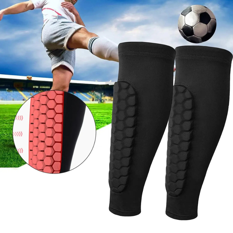 Protective Athletic Leg Sleeves with Cushioned Hex Cell Design for Soccer & Football | Thomler