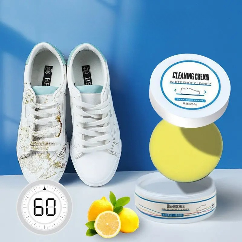 Waterless Sneaker Cleaning Cream for Instant Stain Removal on White Shoes, Tennis Shoes & Leather Footwear – Gentle Formula for All Shoe | Thomler