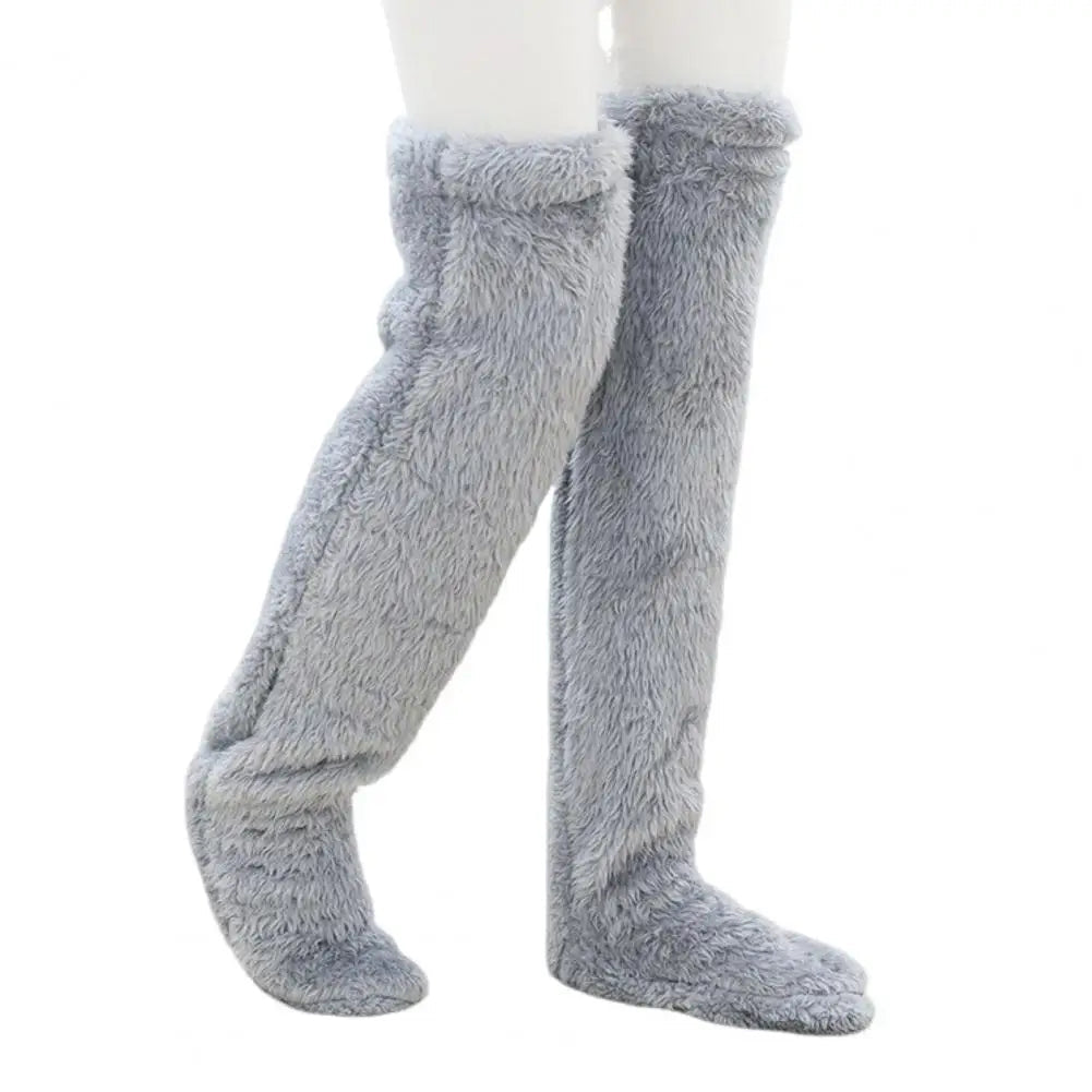 Plush Over-the-Knee Sleep Socks with Toe Opening for Winter Warmth | Thomler
