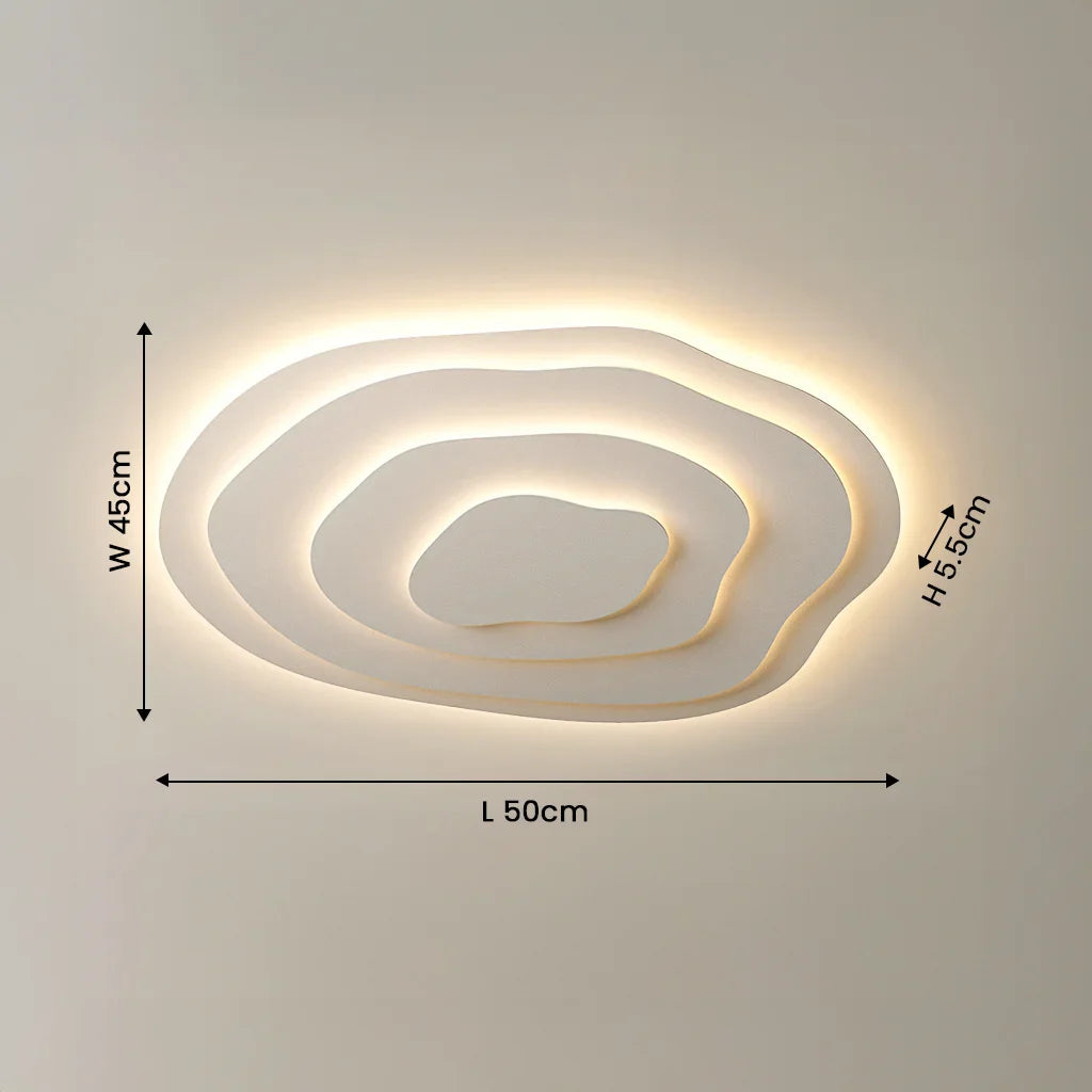 Ceiling Light Acrylic 16 in Modern Minimalist White Living Room Bedroom LED Fixture | Thomler