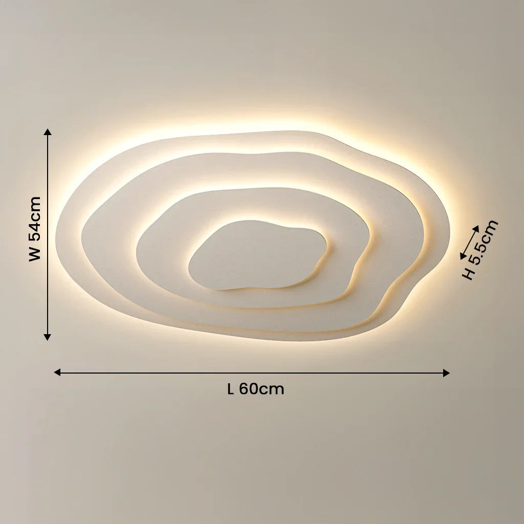 Ceiling Light Acrylic 16 in Modern Minimalist White Living Room Bedroom LED Fixture | Thomler