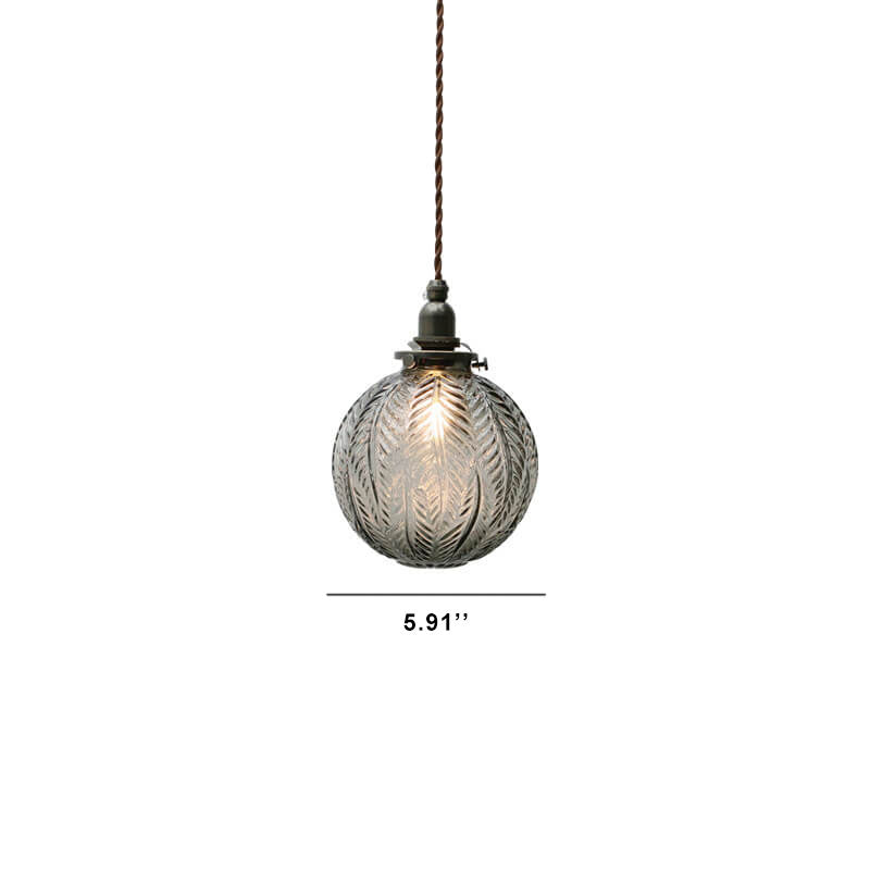 Pendant Light Glass 5.9 in Adjustable Cord Dining Kitchen Island Hanging Modern Ceiling Lamp | Thomler