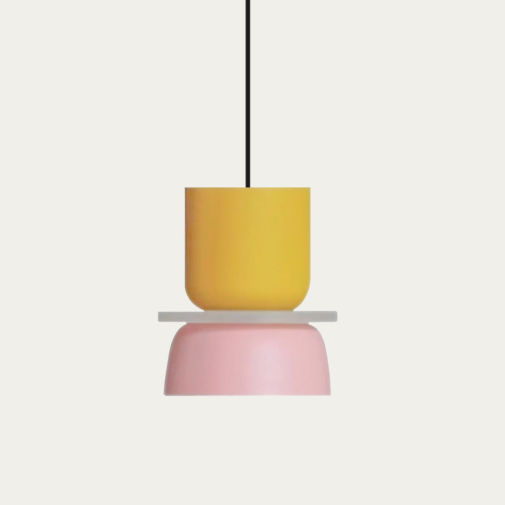 Pendant Light Aluminium Acrylic 29.0 cm Macaron Dining Room Scandinavian Hanging Ceiling Lamp Colour Block E27 | Thomler