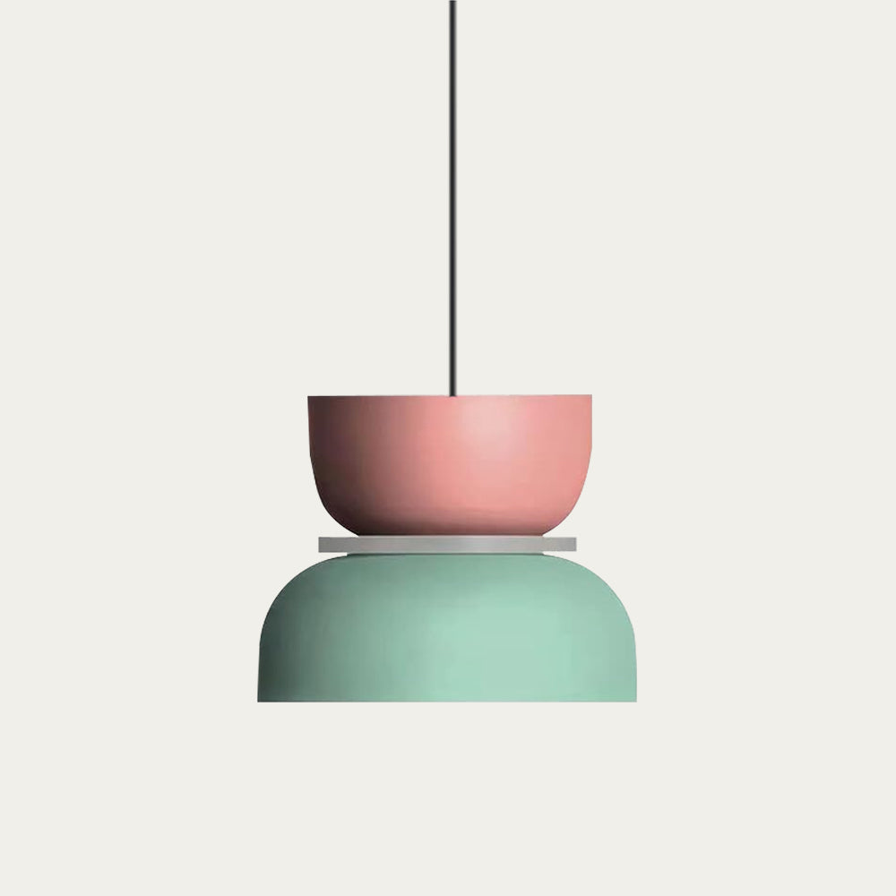 Pendant Light Aluminium Acrylic 29.0 cm Macaron Dining Room Scandinavian Hanging Ceiling Lamp Colour Block E27 | Thomler