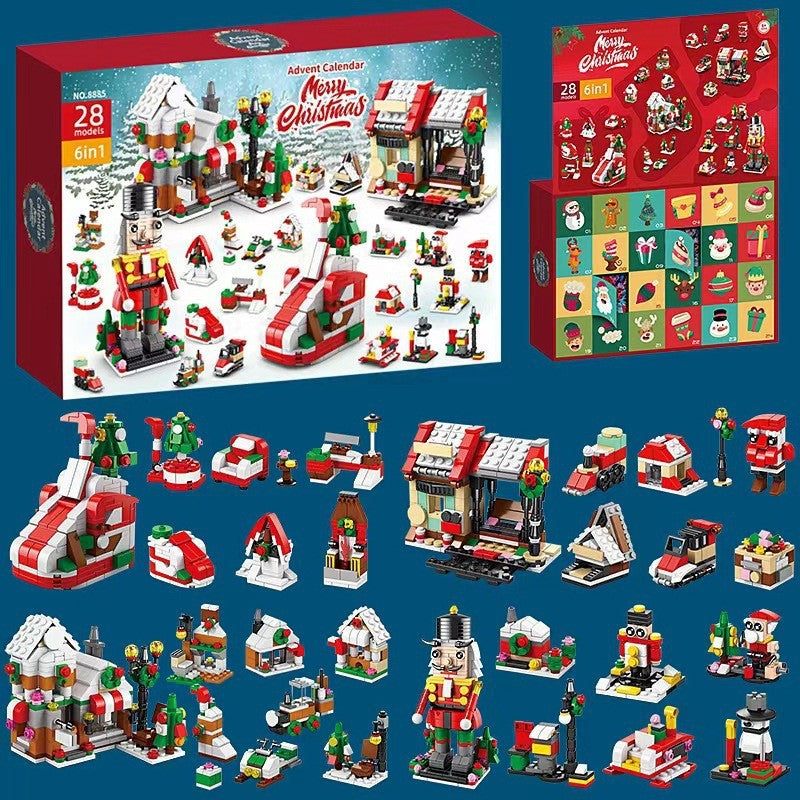 Holiday Countdown Building Block Advent Calendar for Kids 24 Days Creative Construction Surprise Set Daily Holiday Model Activity STEM | Thomler