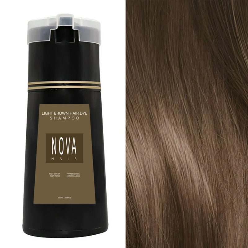 Hair Color Shampoo – Ammonia-Free Gray Coverage in 10 Minutes – Enriched with Fo-ti, Ginseng & Mushroom Extract for Healthy Shine | Thomler