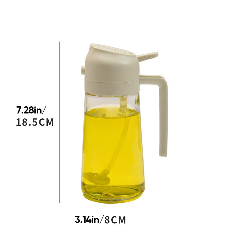 Glass Oil Mister and Pouring Bottle for Cooking – Dual-Function Sprayer with Wide Mouth, 16 oz Capacity – Leak-Proof Kitchen Dispenser for | Thomler