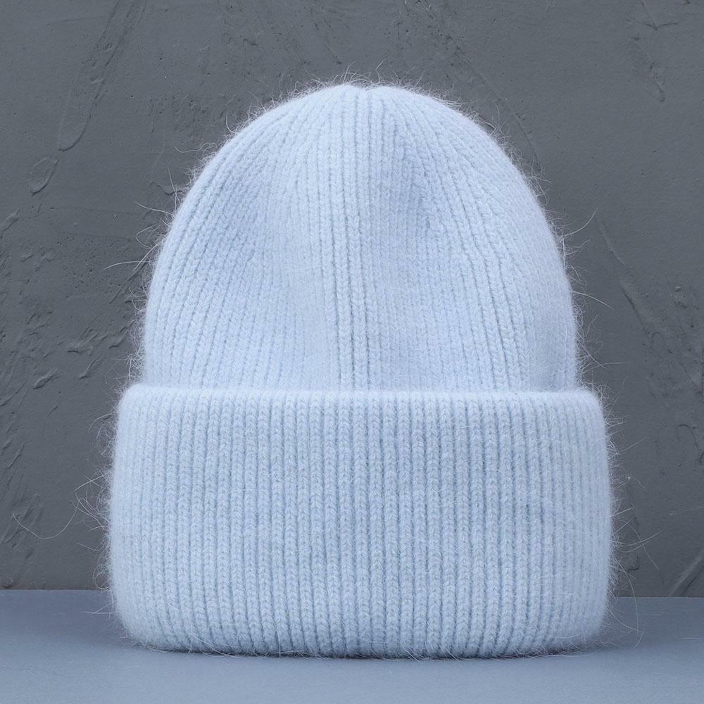 Women's Vertical Rib Knit Winter Hat with Folded Cuff – Stretchy, No-Logo Everyday Cap for Cold Weather | Thomler
