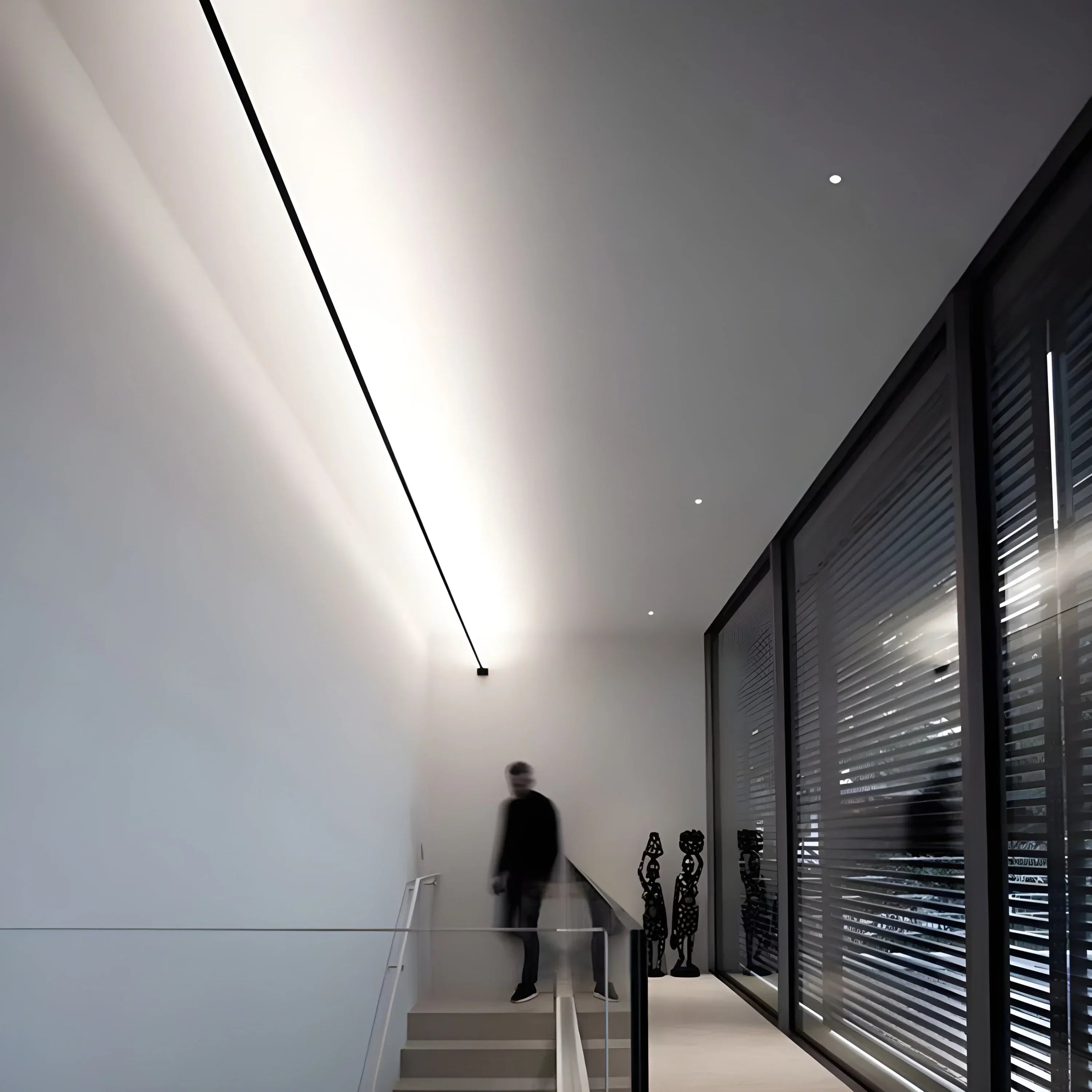 Wall Lamp Stainless Steel Linear LED RGBW Dimmable Black Bedroom Living Room Modern Indoor Lighting Fixture | Thomler