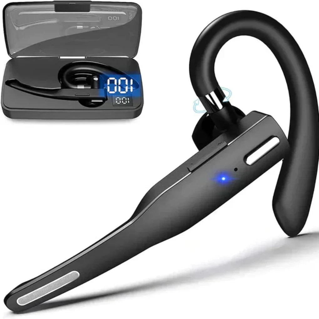 Wireless Single-Ear Headset with Dual-Mic Noise Reduction – Bluetooth 5.1 for Crystal-Clear Calls, Conference Use & All-Day Comfort | Thomler