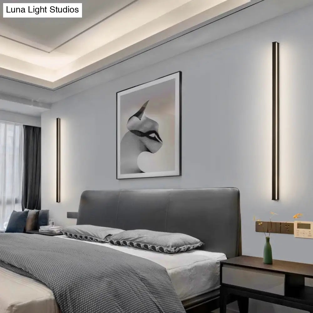 Modern Black LED Wall Light Fixture – Vertical or Horizontal Install for Hallway, Bedroom & Living Room | Thomler