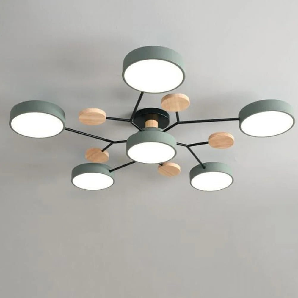 Semi-Flush Ring LED Ceiling Fixture – Multiple Rings, Iron & Acrylic, Dimmable Color Modes for Bedroom, Living Room & Hallway | Thomler