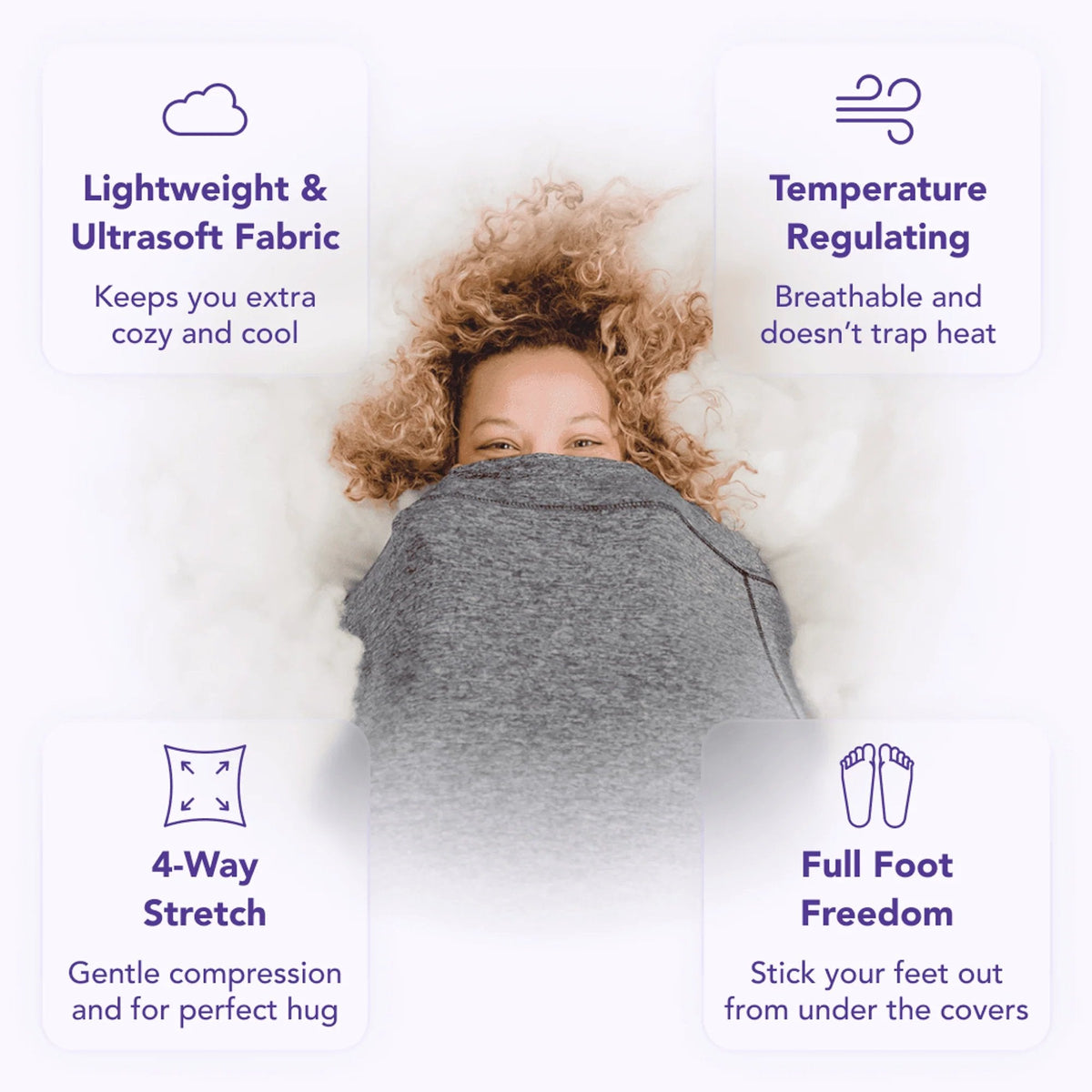 Compression Therapy Cocoon Blanket for Adults – Wearable Sleep Wrap with Gentle Pressure for Stress Relief & Better Rest | Thomler