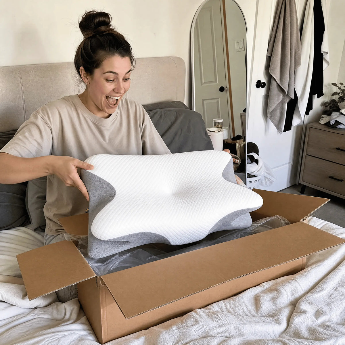 Memory Foam Contour Pillow for Back, Side & Stomach Sleepers – Neck Support Cushion for Better Rest | Thomler