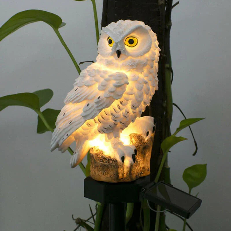 Solar-Powered Decorative Owl Pathway Stake Light for Garden, Patio & Yard with Auto On/Off LED Warm Glow | Thomler
