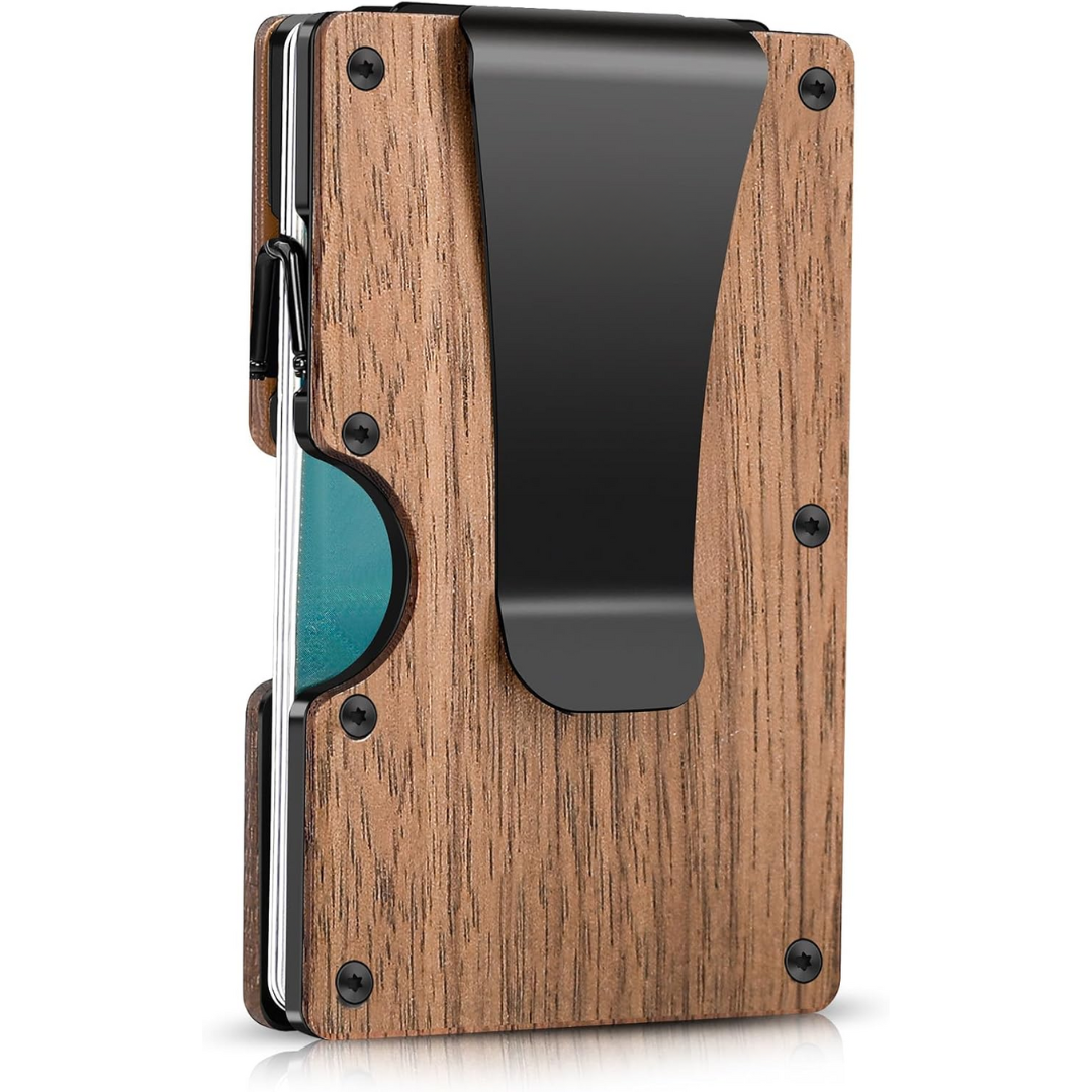 RFID-Blocking Carbon Fiber Minimalist Wallet with Integrated Money Clip for Men Front Pocket Card Holder Slim Design Contactless Theft Prote | Thomler