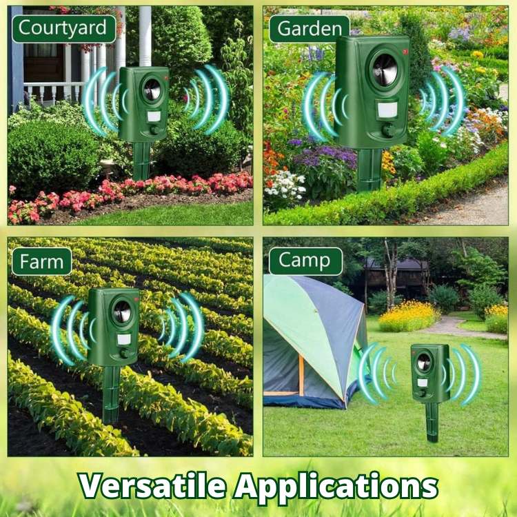 Outdoor Motion-Activated Ultrasonic Animal Deterrent for Yards & Gardens – Weatherproof Pest Control Device | Thomler