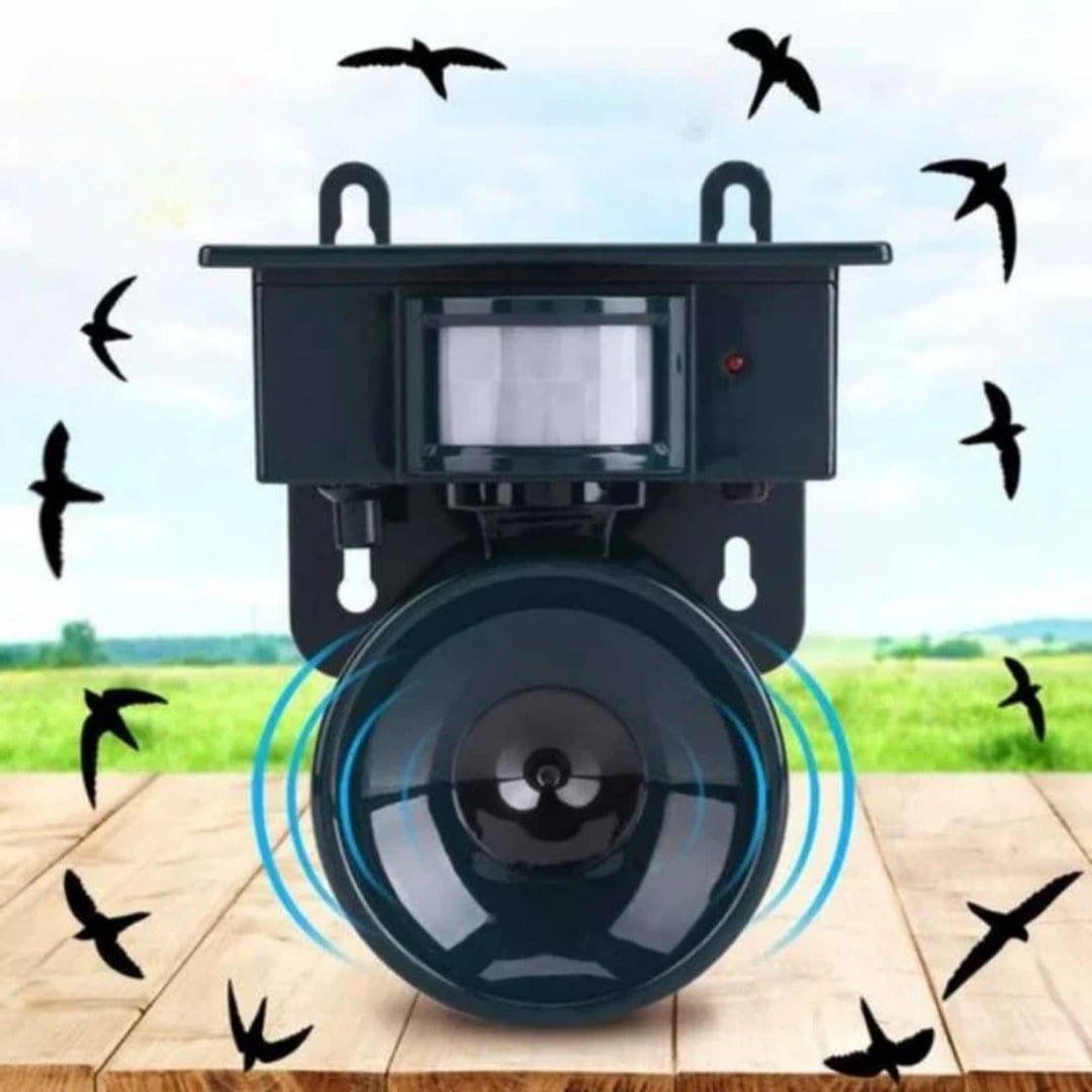 Motion-Activated Solar Bird Deterrent Device for Yards, Gardens & Patios – Ultrasonic Alarm with PIR Sensor | Thomler