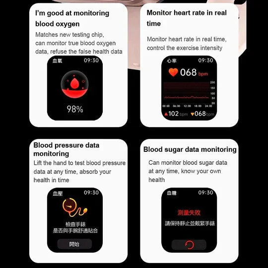 Fitness Tracker Smartwatch with Glucose Monitor, Heart Rate & Sleep Tracking for Active Wellness | Thomler