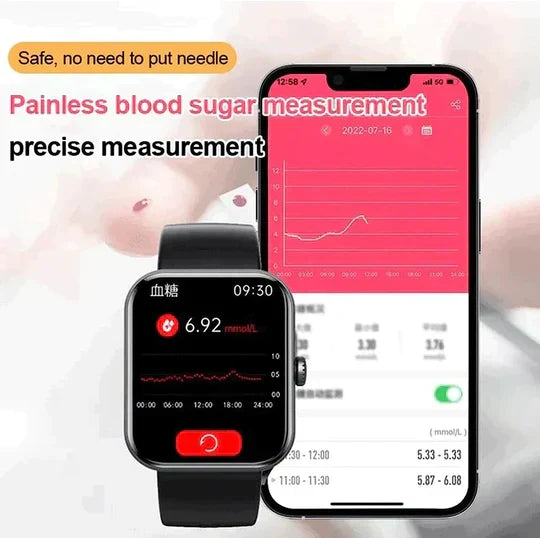 Fitness Tracker Smartwatch with Glucose Monitor, Heart Rate & Sleep Tracking for Active Wellness | Thomler