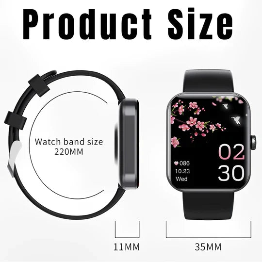 Fitness Tracker Smartwatch with Glucose Monitor, Heart Rate & Sleep Tracking for Active Wellness | Thomler