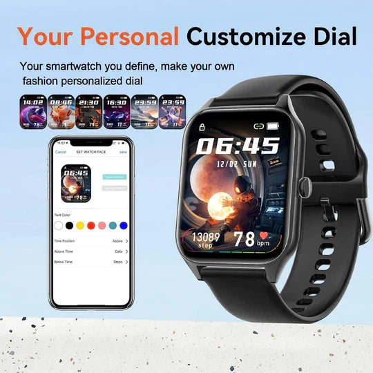 Fitness Tracker Smartwatch with Glucose Monitor, Heart Rate & Sleep Tracking for Active Wellness | Thomler