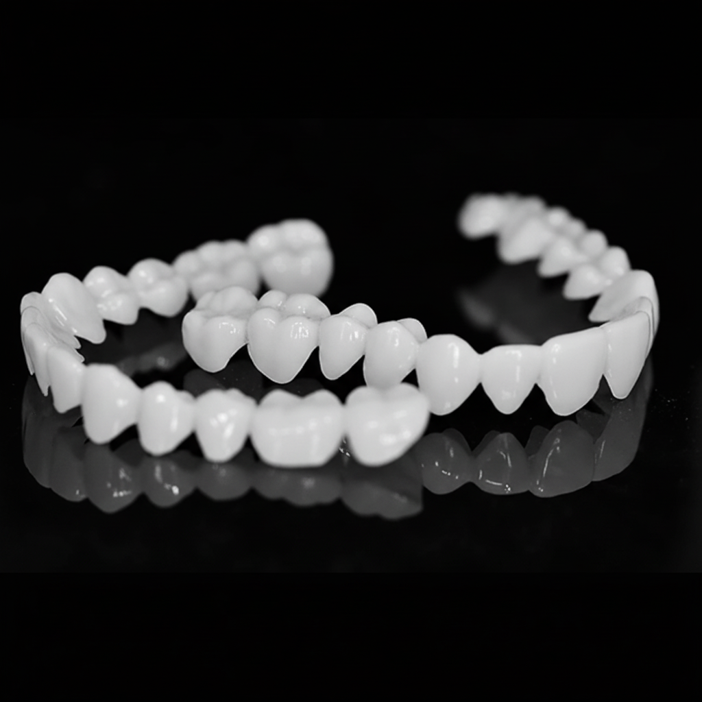 Snap-On Teeth Veneers for Upper Teeth | Temporary Cosmetic Dental Cover for Bright Confident Smile | Reusable Prosthetic Cap with Natural | Thomler