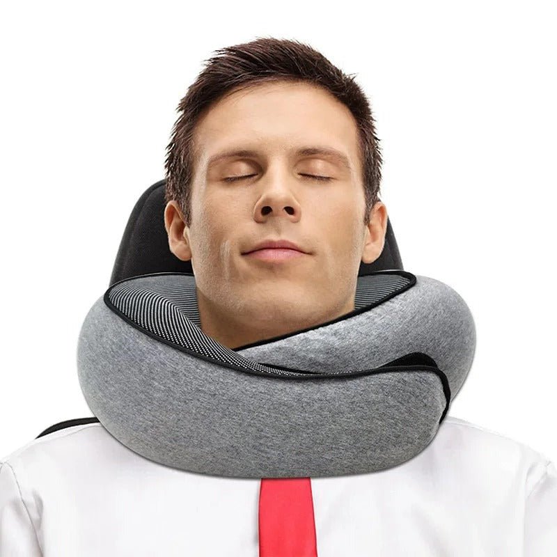 Travel Neck Pillow with Memory Foam Support – U-Shaped Ergonomic Design for Flights, Road Trips & Camping | Thomler