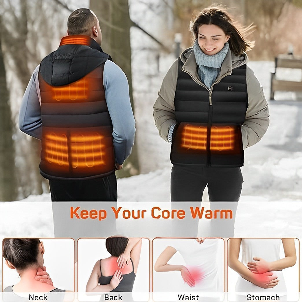 USB-Powered Electric Warming Vest for Men & Women – 3 Heat Settings, Wind-Resistant, Lightweight Carbon Fiber Heating, Winter Outdoor | Thomler