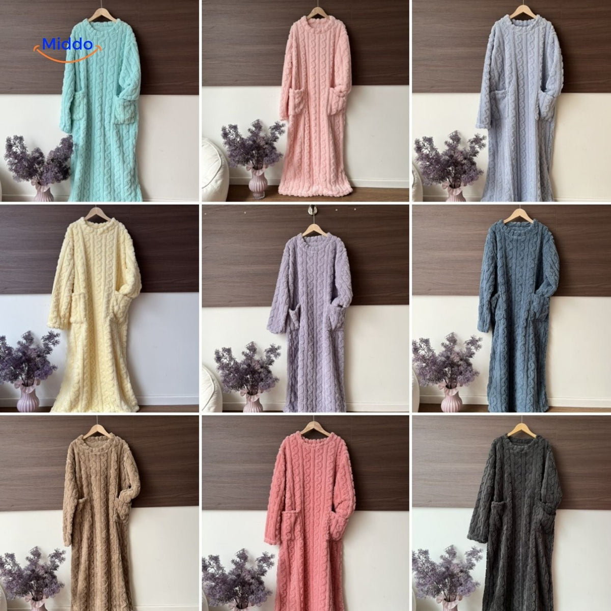 Floor-Length Fleece Wearable Blanket with Pockets – Cozy Indoor Loungewear | Thomler