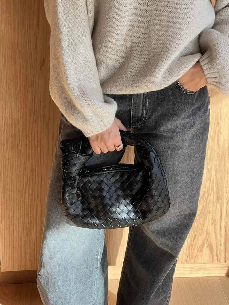 Woven Mini Handbag for Women - Compact Braided Crossbody Purse with Handle for Daily Essentials, Travel & Special Events - Lightweight | Thomler