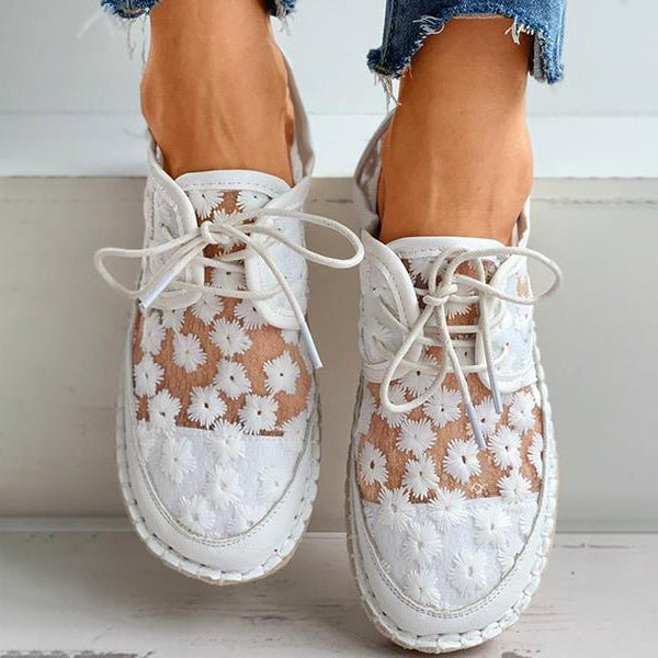 Women's Orthopedic Floral Embroidered Slip-On Shoes with Arch Support for All-Day Walking Comfort & Pain Relief | Thomler