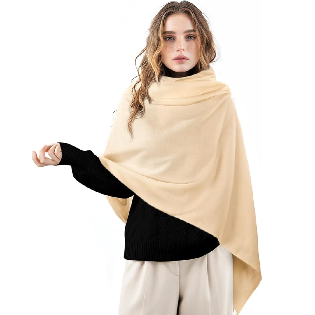 Plaid Cashmere Winter Shawl for Women – Cozy Oversized Wrap Scarf for Cold Weather, Evening Events & Daily Wear | Thomler