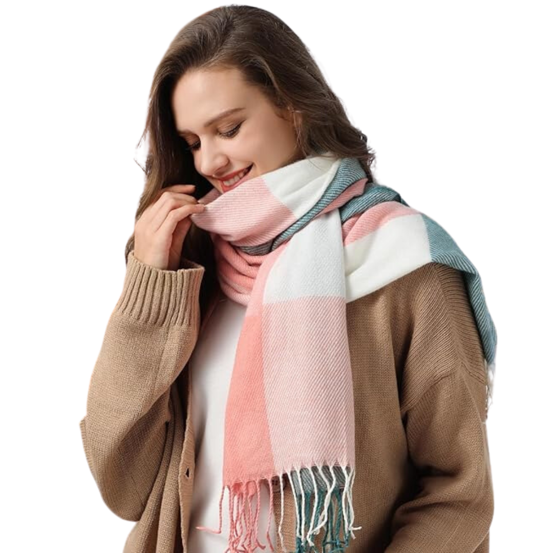 Plaid Cashmere Winter Shawl for Women – Cozy Oversized Wrap Scarf for Cold Weather, Evening Events & Daily Wear | Thomler