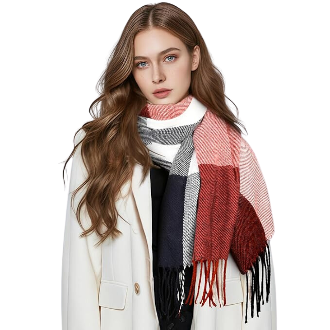 Plaid Cashmere Winter Shawl for Women – Cozy Oversized Wrap Scarf for Cold Weather, Evening Events & Daily Wear | Thomler