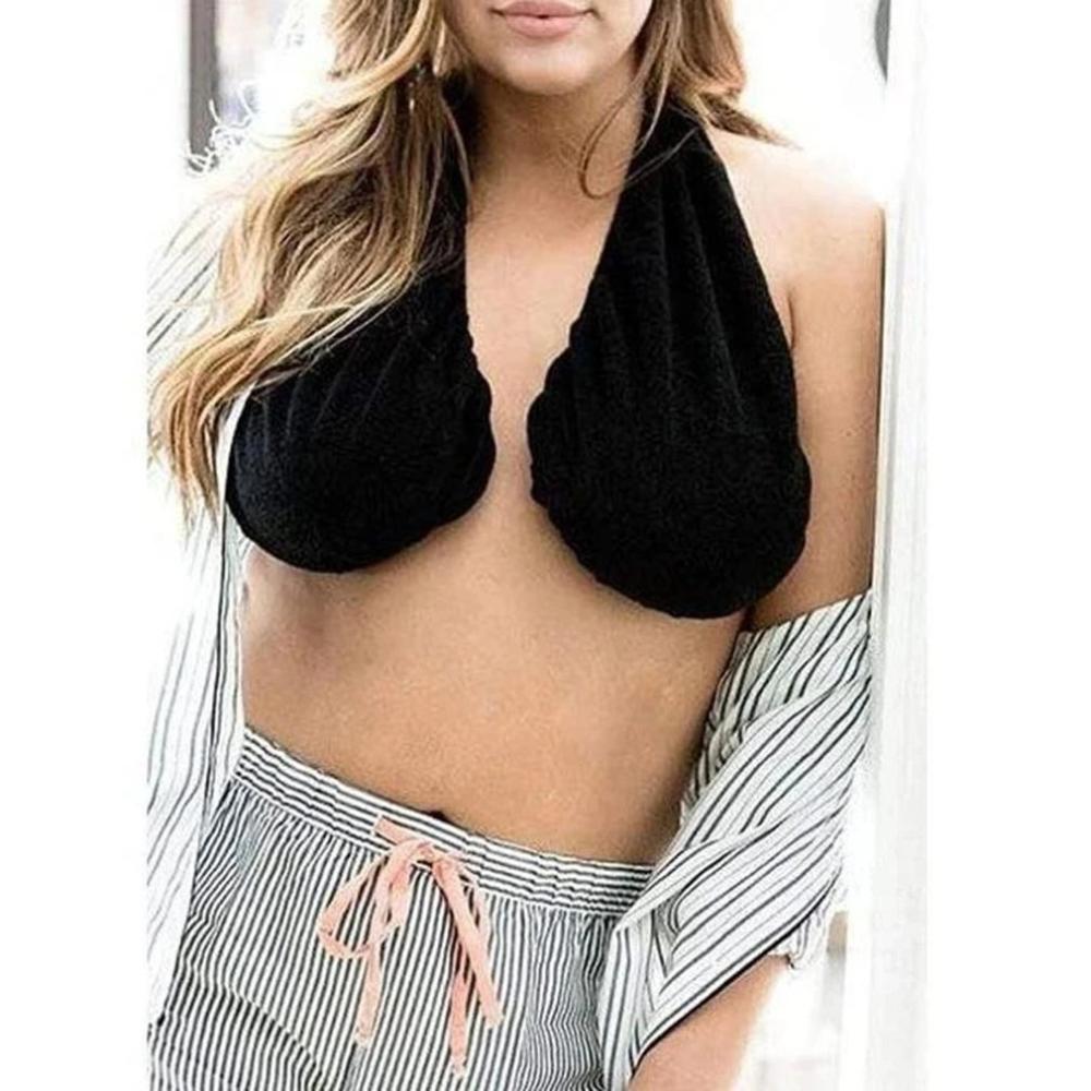 Cotton Terry Cloth Lounge Bra – Wireless Pullover Comfort Bra with Moisture-Wicking Fabric for Home & Sleep | Thomler