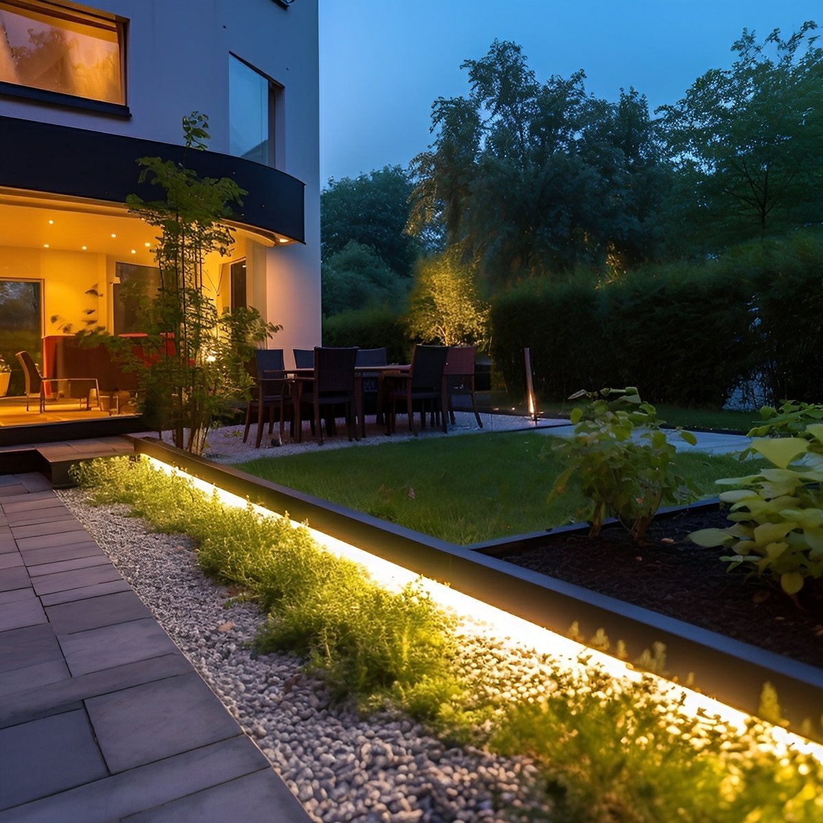 Outdoor LED Strip Flexible Solar 5.0 m Warm White Garden Path Patio Recessed Lighting Waterproof Linear Light | Thomler