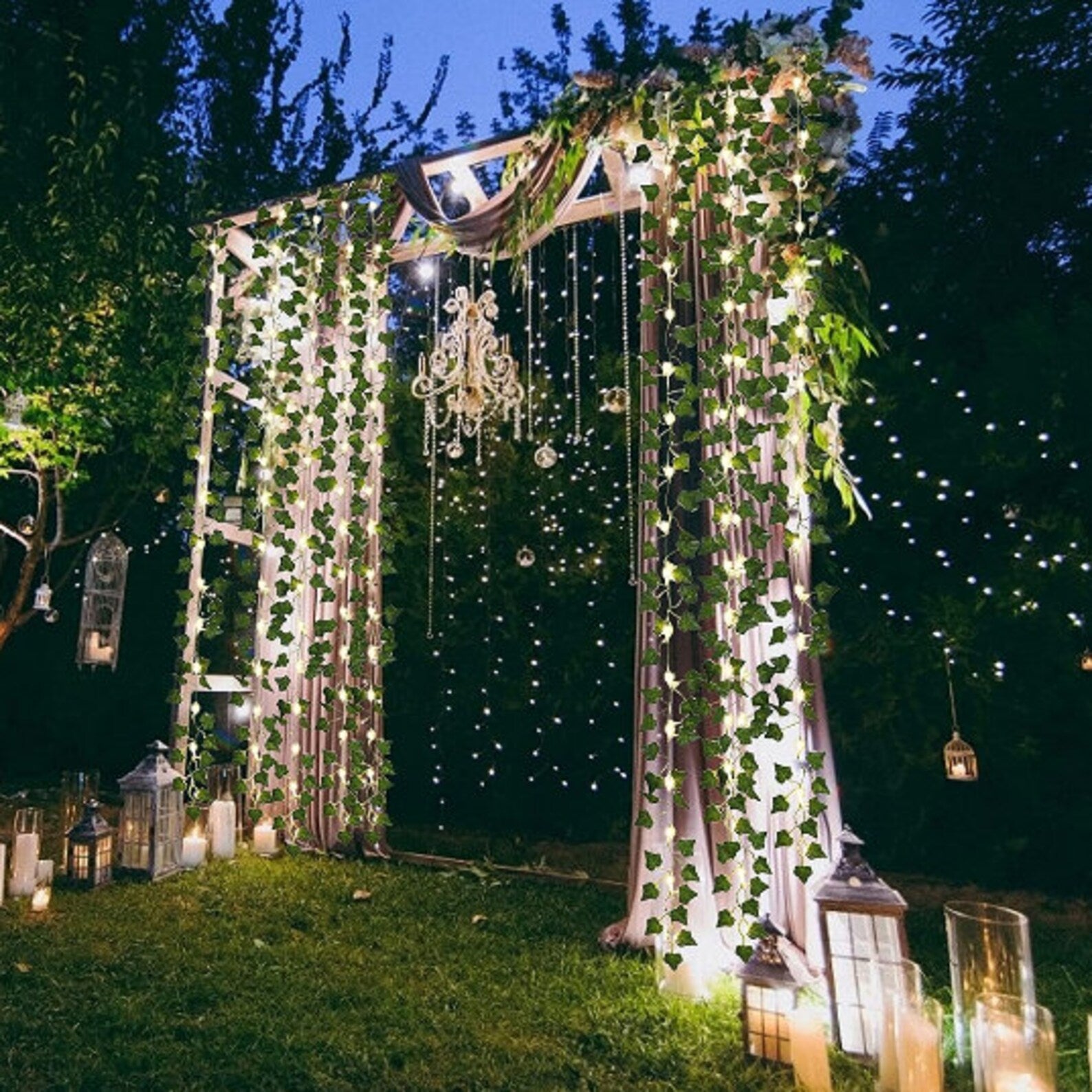 String Lights PVC Solar 16 ft Outdoor Garden Patio Wedding Decor Vine LED Flexible | Thomler