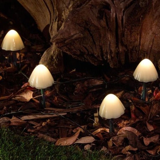 Solar Garden Light PVC 8 in Mushroom Outdoor Decorative Pathway LED 10 Pack | Thomler