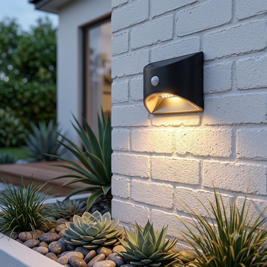 Motion-Sensing Solar Security Light for Fence, Garden & Porch – Stainless Steel Outdoor Wall Sconce with PIR Sensor & IP65 Weather | Thomler
