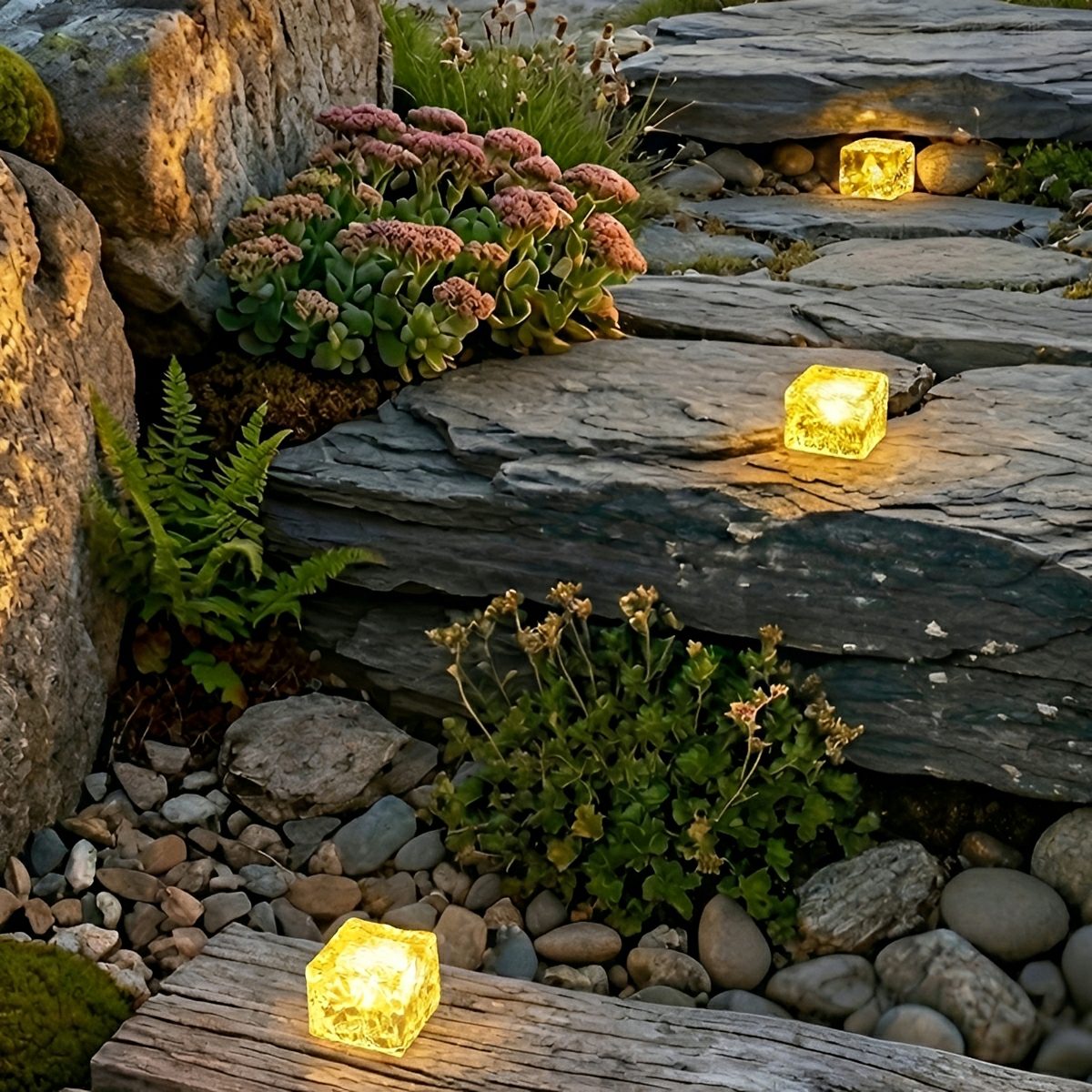 Weatherproof Cube Path Marker Light – Auto-On Solar Dusk-to-Dawn Glow for Yard, Patio & Walkway | Thomler