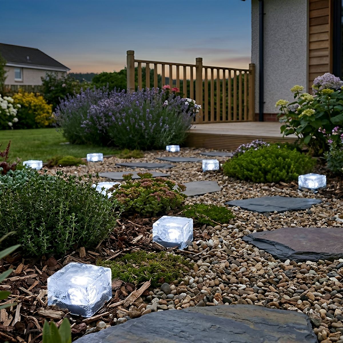 Weatherproof Cube Path Marker Light – Auto-On Solar Dusk-to-Dawn Glow for Yard, Patio & Walkway | Thomler