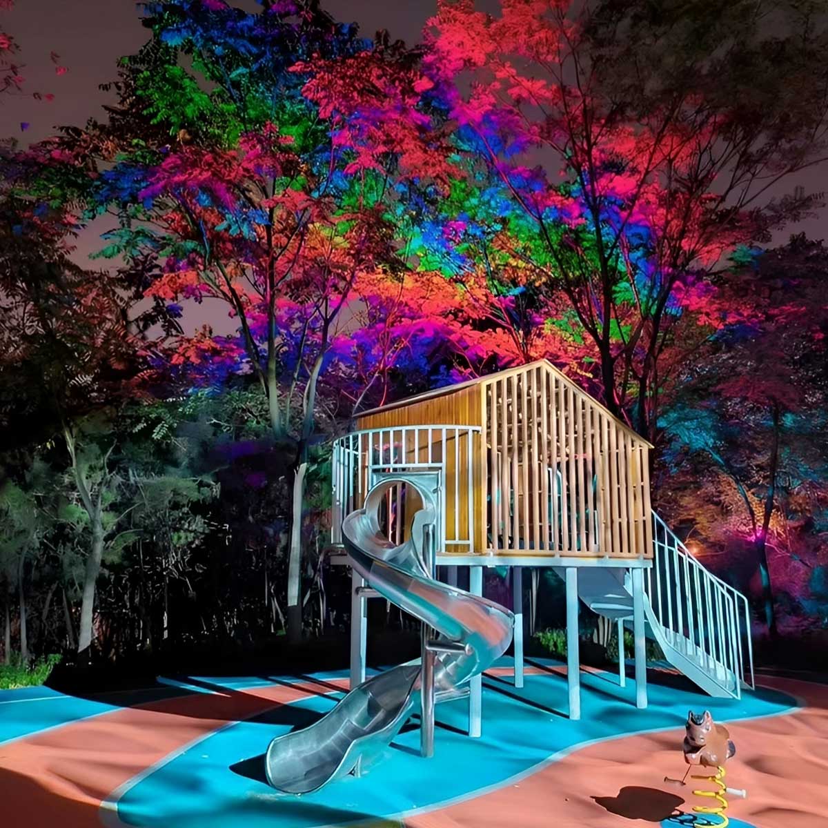 Outdoor Floodlight Cast Aluminium RGB LED 24W 15.0 m² Garden Facade Landscape Spotlight Waterproof Grey | Thomler