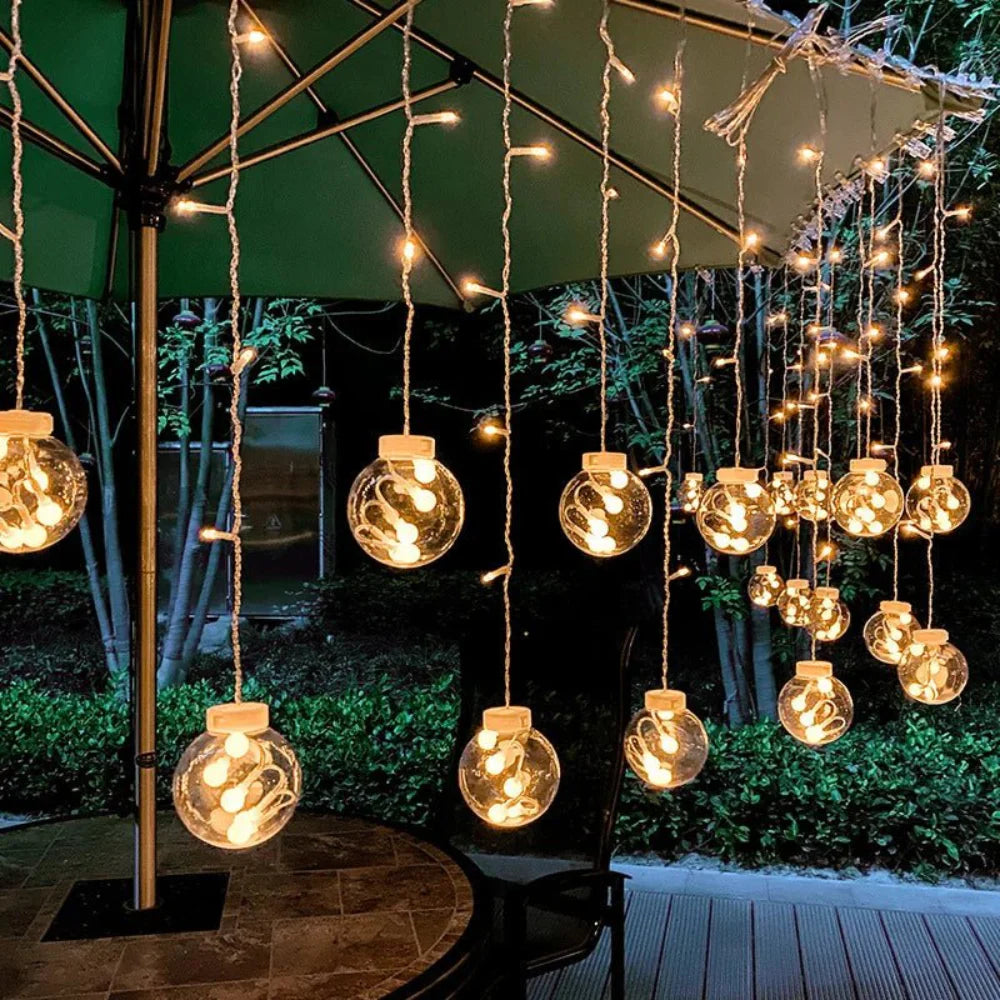 Pendant Light Solar 10 ft Outdoor String Lights Warm Glow Garden Patio Pergola Decor | Thomler