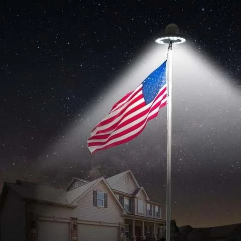 Solar Flagpole Light 700 Lumen 26 LED Automatic Dusk Sensor Weatherproof for Outdoor Flags Patriotic American Flag Pole | Thomler