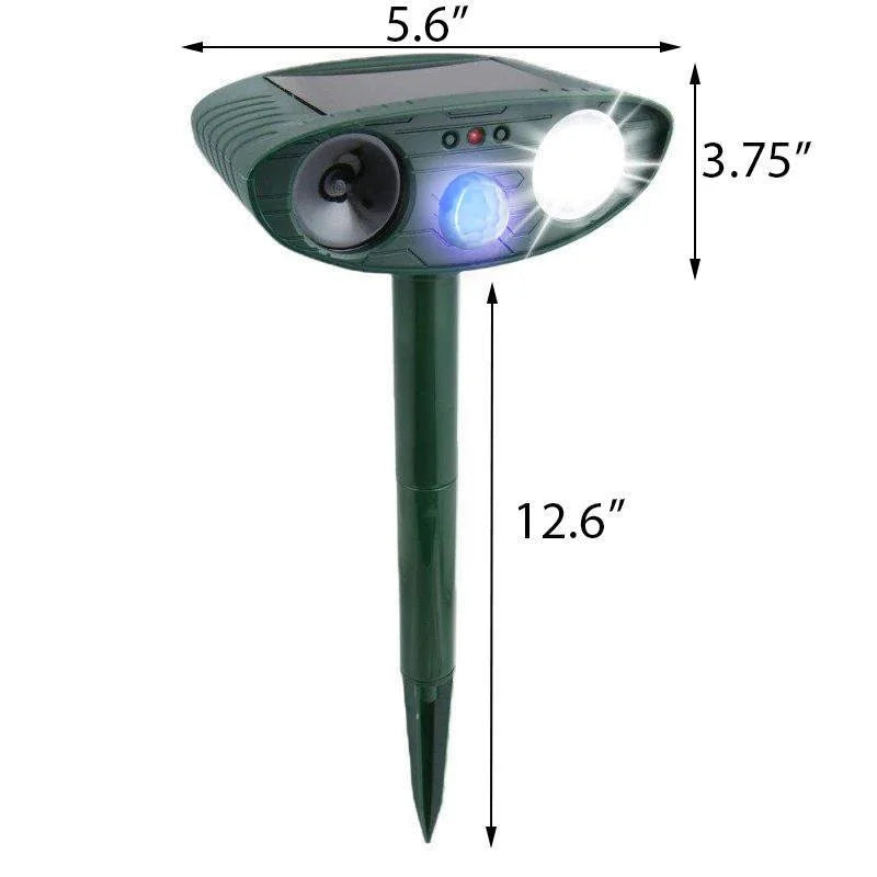 Motion-Activated Animal Deterrent with Solar Charging – Ultrasonic Pest Control for Yard & Garden Protection (4-Pack) | Thomler