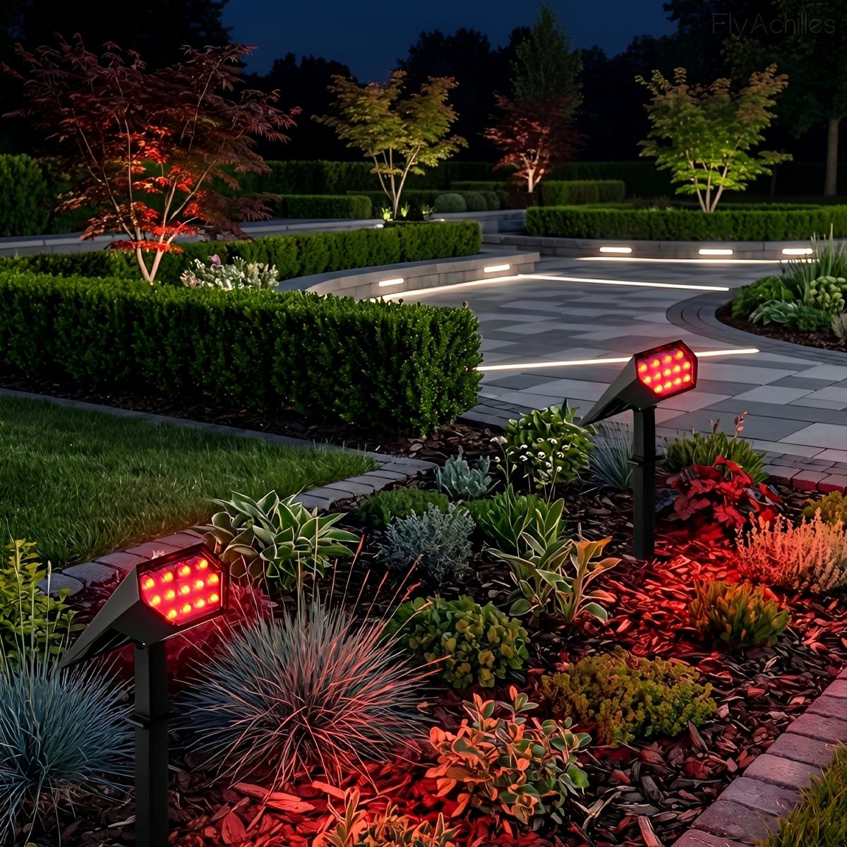 Weather-Resistant Ground-Mounted Accent Uplight for Trees & Shrubs – Solar-Powered Adjustable Garden Illumination | Thomler