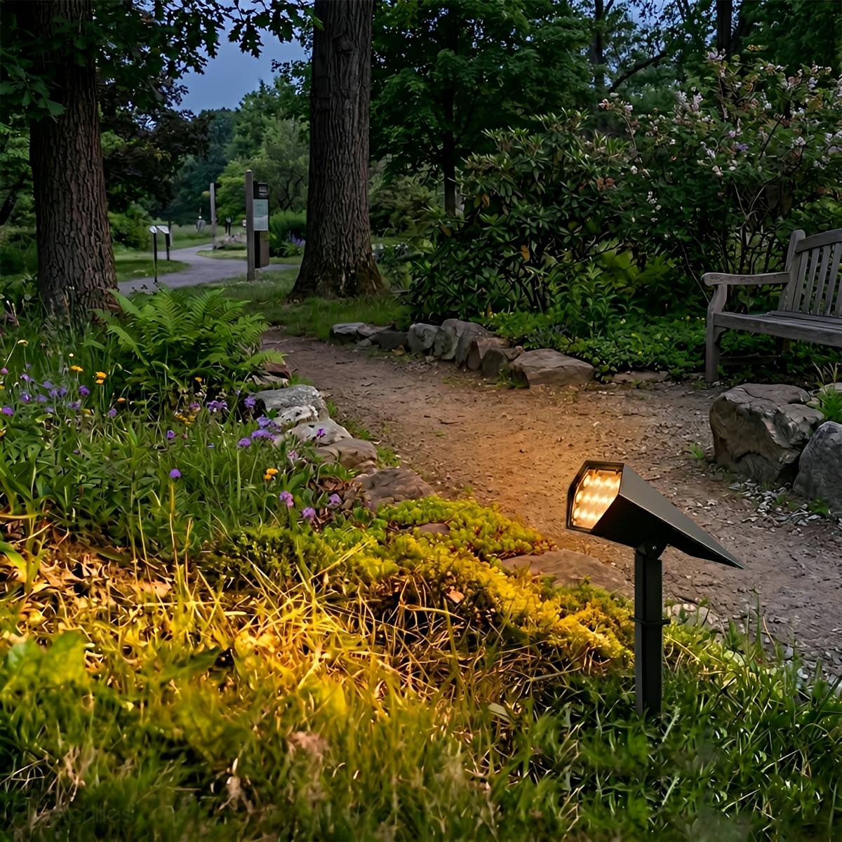 Weather-Resistant Ground-Mounted Accent Uplight for Trees & Shrubs – Solar-Powered Adjustable Garden Illumination | Thomler