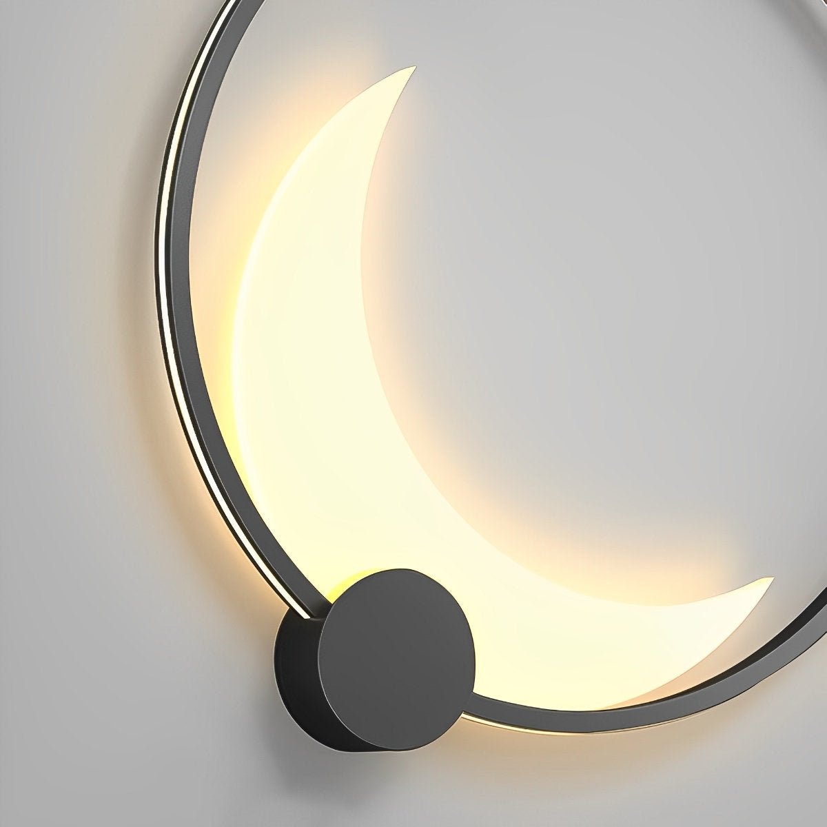 Wall Lamp Stainless Steel Moon LED 35.0 cm Black Outdoor Garden Patio Waterproof Sconce Solar Hardwired | Thomler
